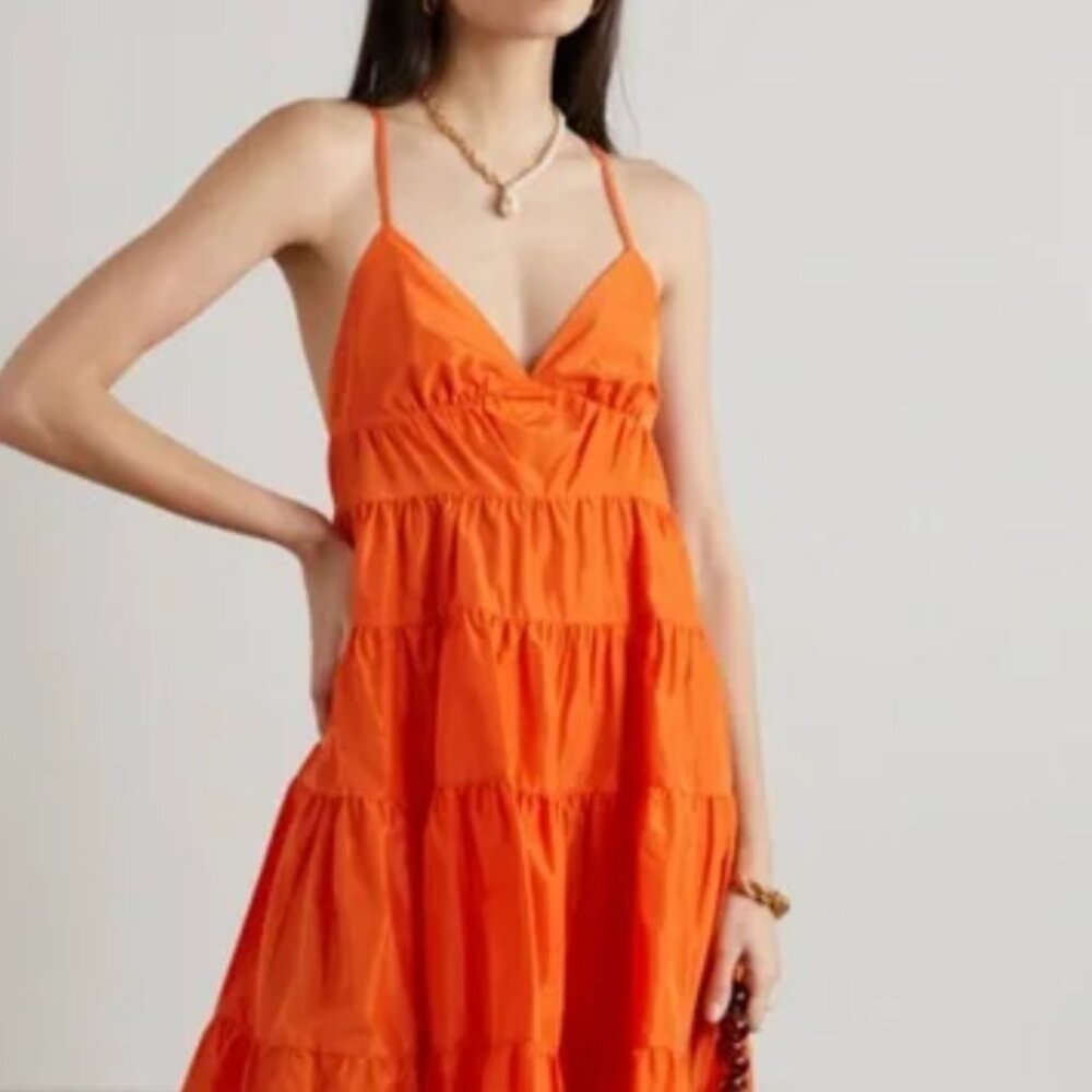 STAUD ORANGE RIPLEY DRESS